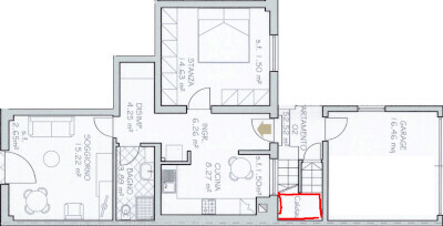 2d-grundriss-eines-hauses-mit-wohnzimmer-kueche-schlafzimmer-roter-bereich