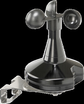 Dreikugel-Anemometer auf schwarzer Basis, Windmessgerät für Haustechnik