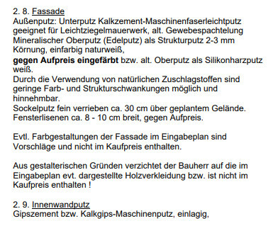 Außenseite eines Hauses mit Unterputz Kalkcement-Maschinenfaserleichtputz