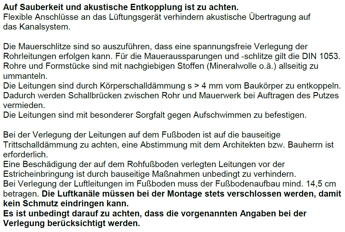 Hinweise zur Schalldämmung und Verlegung von Leitungen in Bauprojekten.