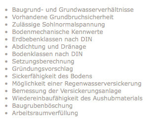 Checkliste zu Baugrundverhaeltnissen und Baumaengeln
