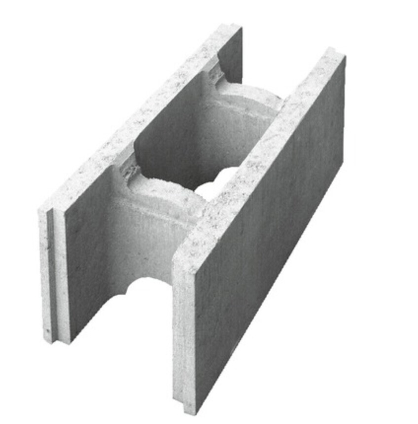 Betonwandsegment mit Innenhohlraum und Aussparung, Rohbaufundament