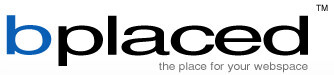 Logo der Hosting-Marke bplaced: blauer Buchstabe b und schwarzer Schriftzug