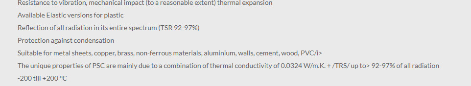 Dämmmaterial: Temperaturbereich -200 bis +200 °C, Kondensationsschutz.