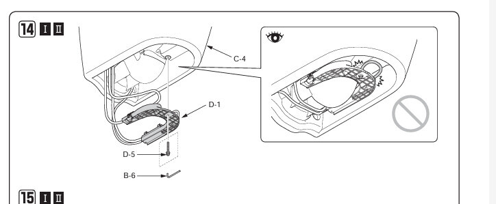 Illustration zum Ausbau einer Innenraumleuchte im Fahrzeug mit Kabeln, Steckern und Befestigung.