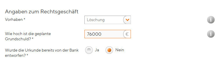 Formular: Grundschuld 76000 €, Vorhaben Löschung, Urkunde von der Bank entworfen?