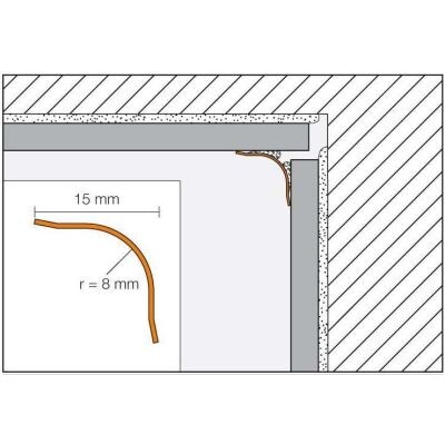 Detail eines Fenster- und Türrahmen-Dichtungsprofils, Radius 8 mm und 15 mm Abstand