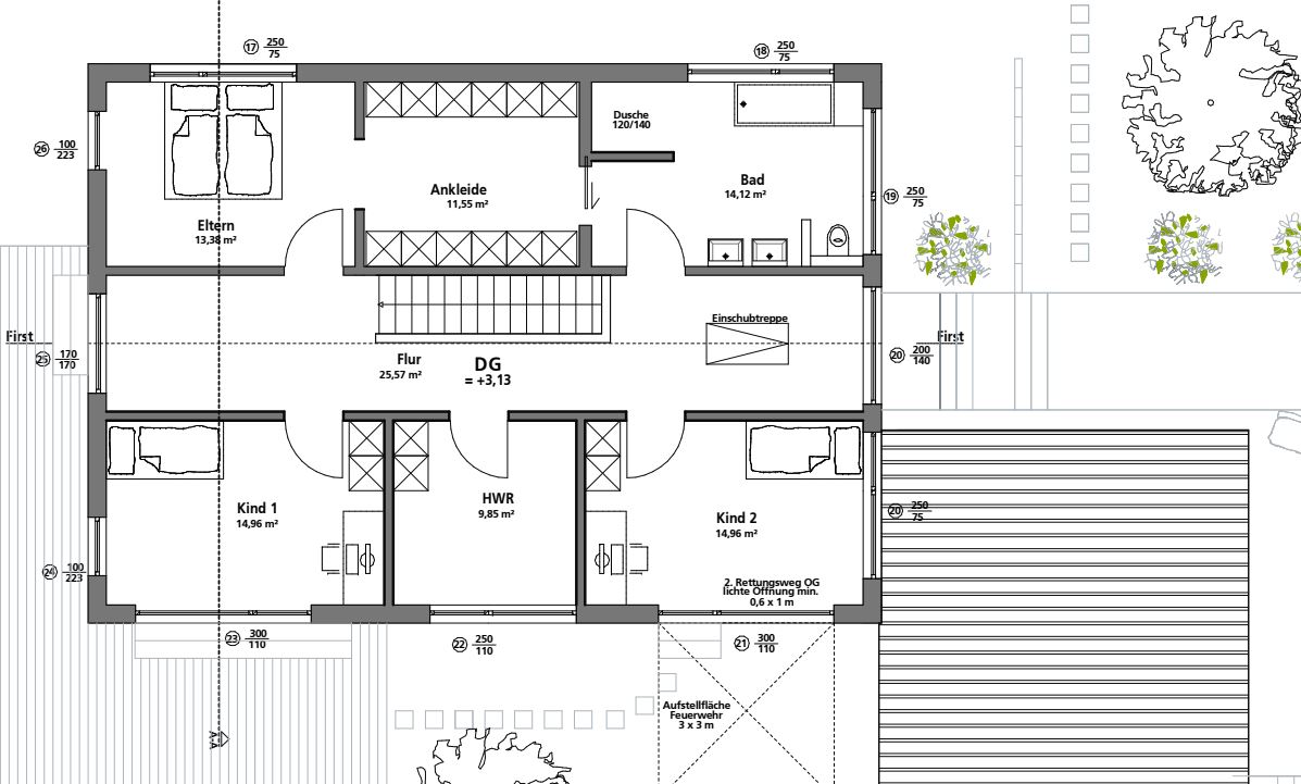Fensterband Oberkante Architekt Brüstungshöhe