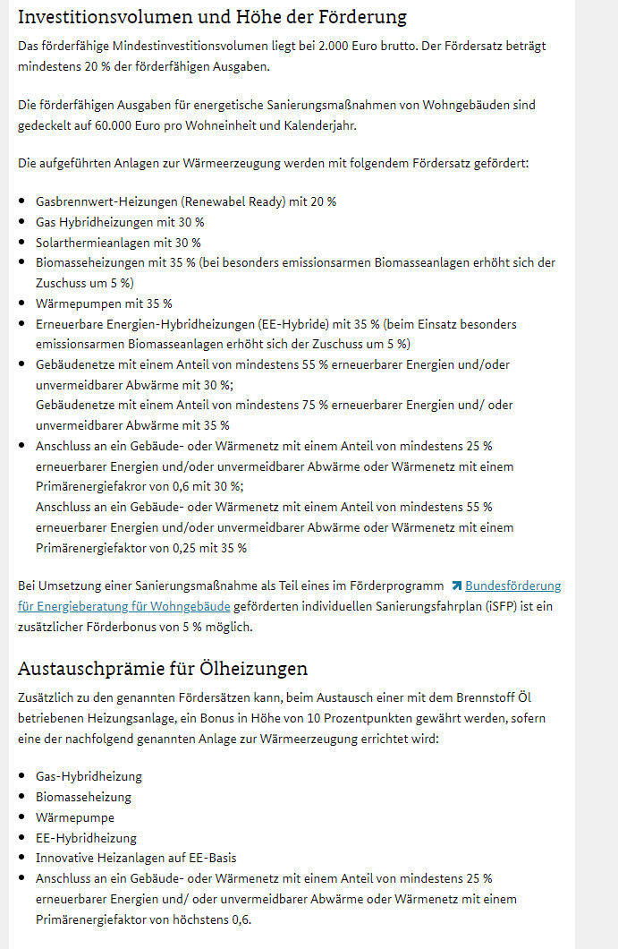 Übersicht zu Förderprogrammen für energetische Sanierung und Heizungsanlagen mit Zuschüssen.