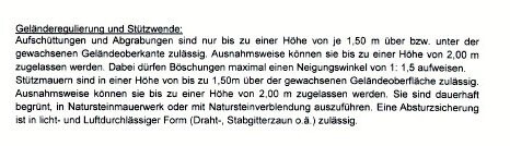 Textdokument mit Hinweisen zu Gelaenderregulierung und Stuetzwaende im Bau