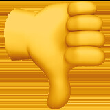 Gelber Daumen-Down-Emoji zeigt Ablehnung oder Missbilligung