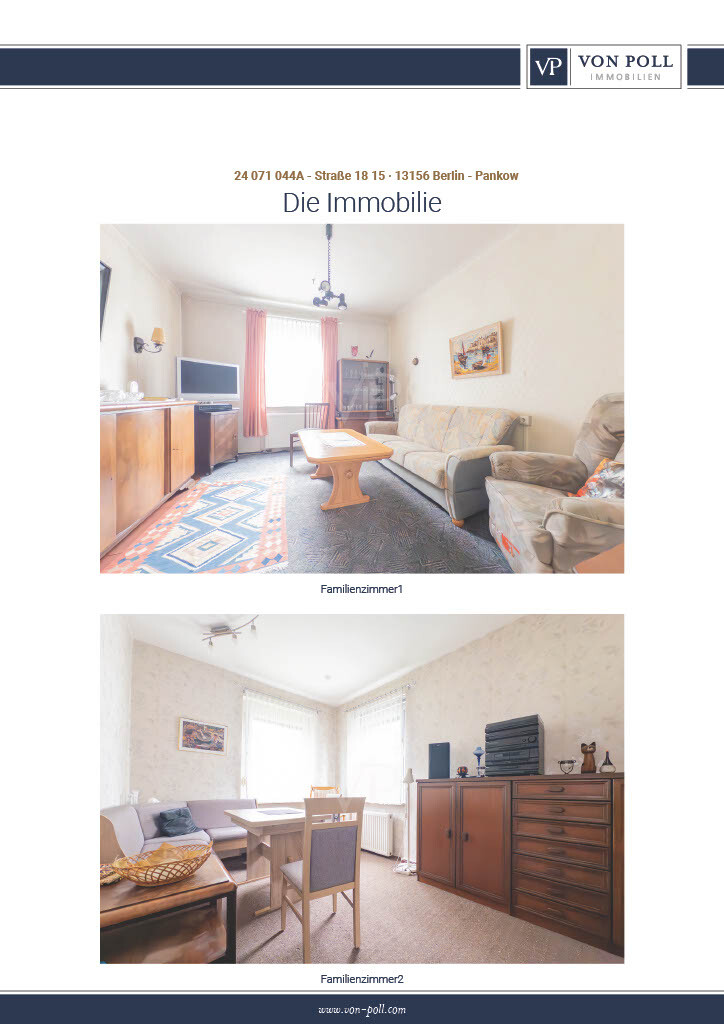 Zwei Wohnräume als Familienzimmer: links Sofa, TV; rechts Esstisch und Schränke.
