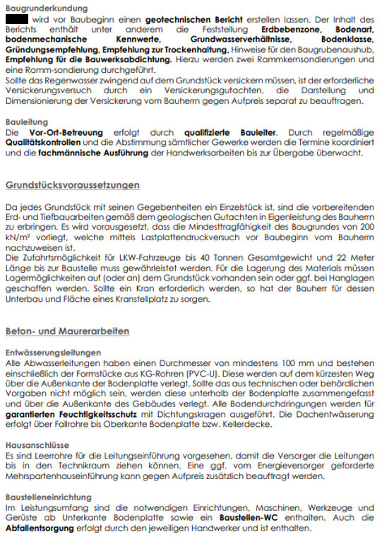 Geotechnischer Bericht mit Bodengrund, Gründungsempfehlungen und Baugrundvoraussetzungen