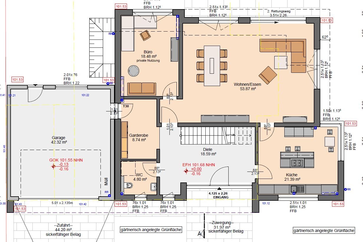 grundriss-hausaufteilung-wohnzimmer-kueche-garage-buero-diele.JPG