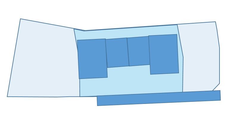 Abstraktes Balkendiagramm: hellblaue Umrandung, dunkle Rechtecke innen, lange Bodenleiste.
