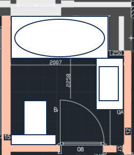 Grundrissplan eines Hauses mit Raumanordnung und Maßangaben sichtbar