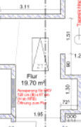 Grundrissplan eines Hauses mit Flur und Treppenhaus
