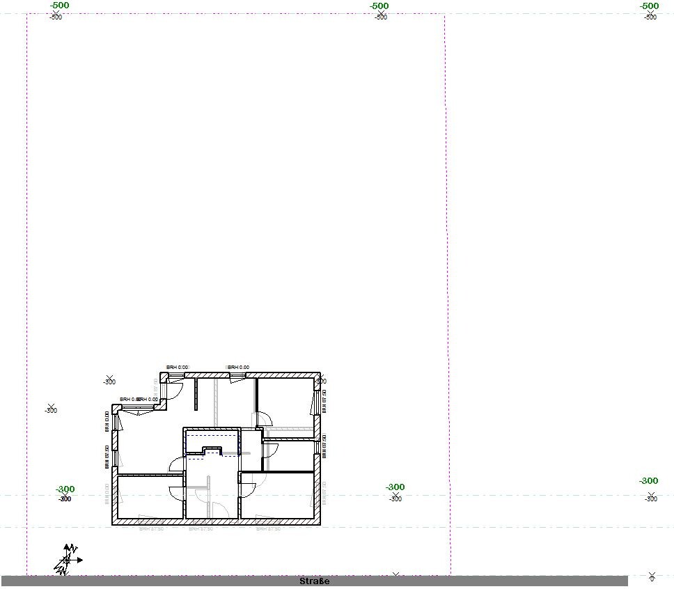 Kleiner Grundriss eines Wohnhaus-Grundrisses mit Straßennamen.