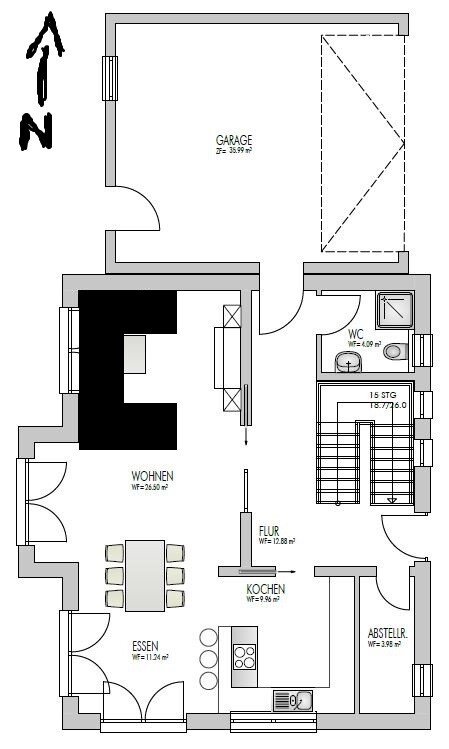 grundriss-hausbau-wohnzimmer-essbereich-kueche-garage.JPG