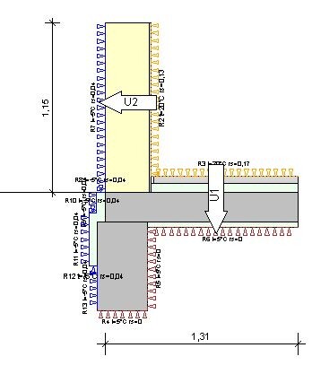 Grundrissplan eines Gebäudes mit mehreren Ebenen und Treppen