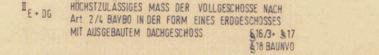 Textauszug: Höchst zulässiges Maß der Vollgeschosse nach BayBO Erdgeschoss mit ausgebautem Dachgeschoss