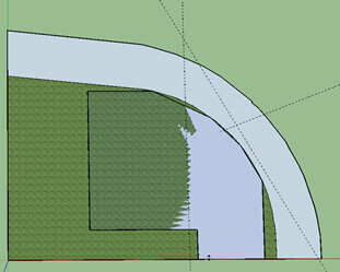 Lageplan eines Grundstuecks mit Grenze, Zufahrt und Rasenflaeche