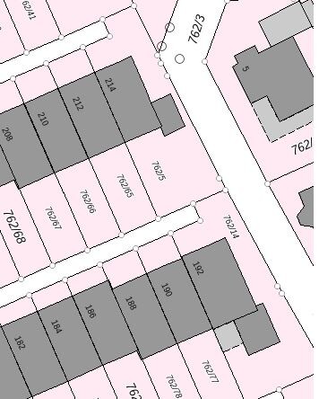 Lageplan eines Grundstücks mit Parzellen und Gebäuden