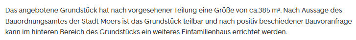 Grundstück ca. 385 m², teilbar; Möglichkeit für zweites Einfamilienhaus im hinteren Bereich.