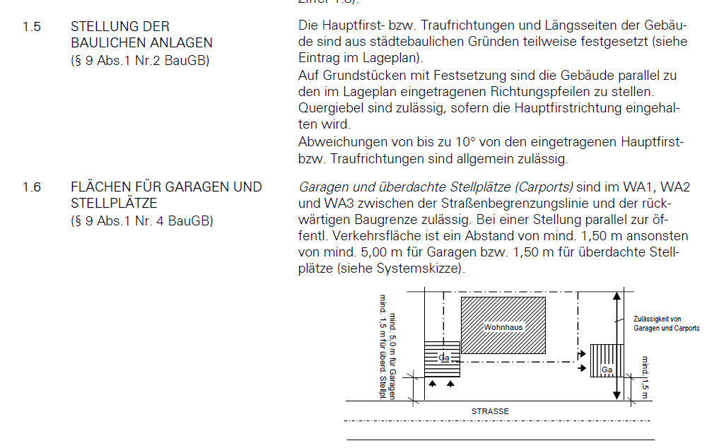 Lageplan: Wohnhaus, Garagen/Carports, Straßenverlauf und Grundstücksgrenzen.
