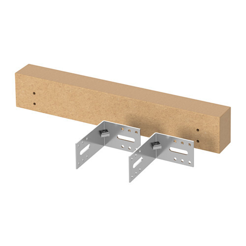 Holzbalken mit zwei verzinkten Metall-Winkelhaltern zur Befestigung.