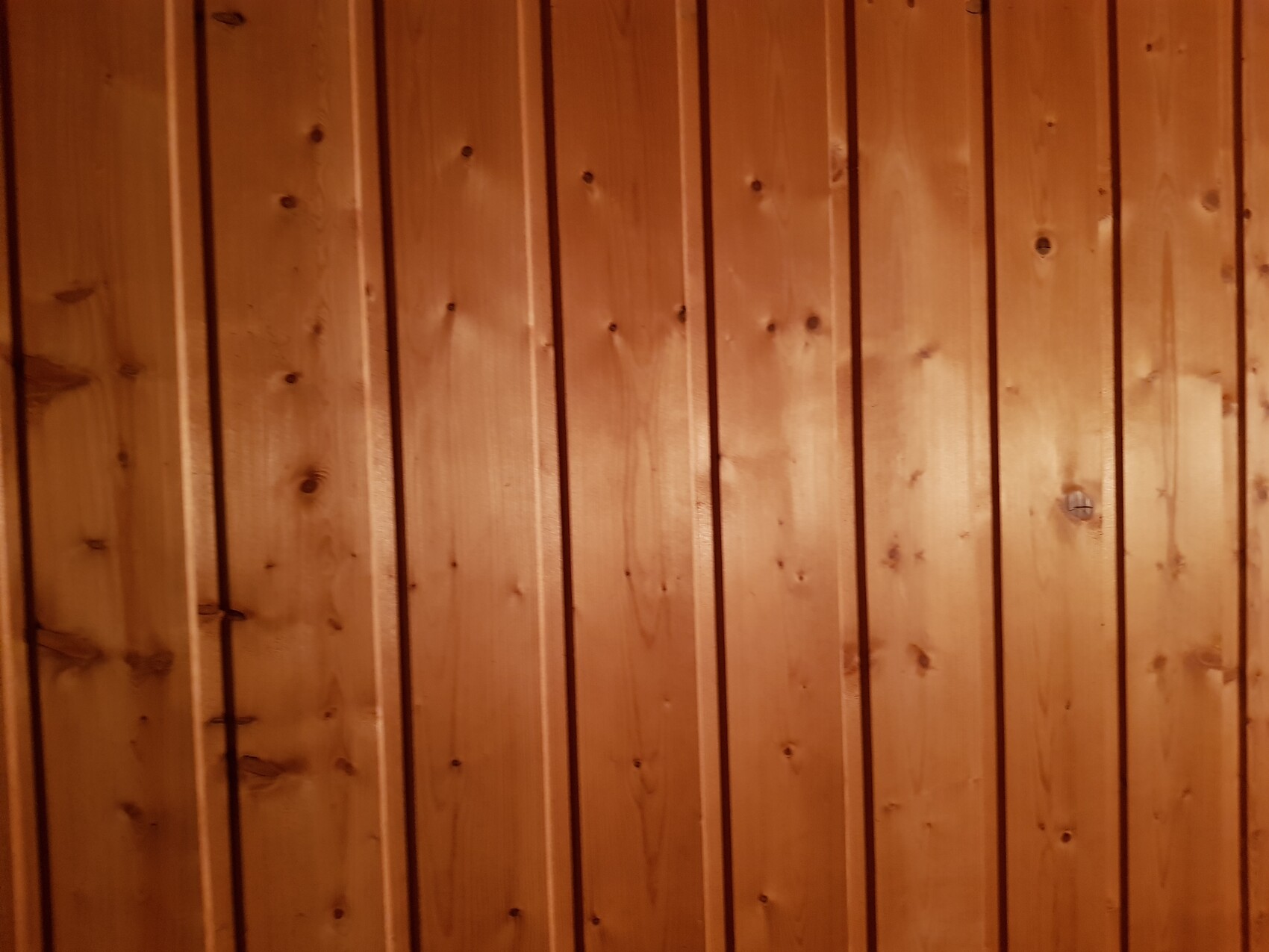 Vertikale Holzwandpaneele mit sichtbarer Maserung und Nägeln