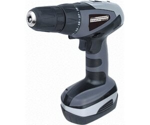 Kabelloser Akkuschrauber mit Griff und Akku in grau-schwarz