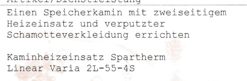 Technische Anleitung zur Installation eines Speicherkamins mit zweiseitigem Heizeinsatz und Schamotteverkleidung