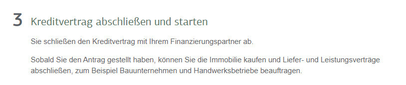 Schritt 3: Kreditvertrag abschließen und starten - Text erklärt Immobilienkauf und Verträge.
