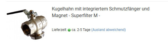 Kugelhahn mit integriertem Schmutzfänger und Magnet – Superfilter M