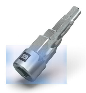 Langes silbernes Metallwerkzeug mit Griff, Schraubenschluessel/Ratsche