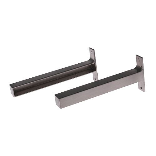 Zwei metallische Regalträger Eckwinkel als Wandmontage für Regale