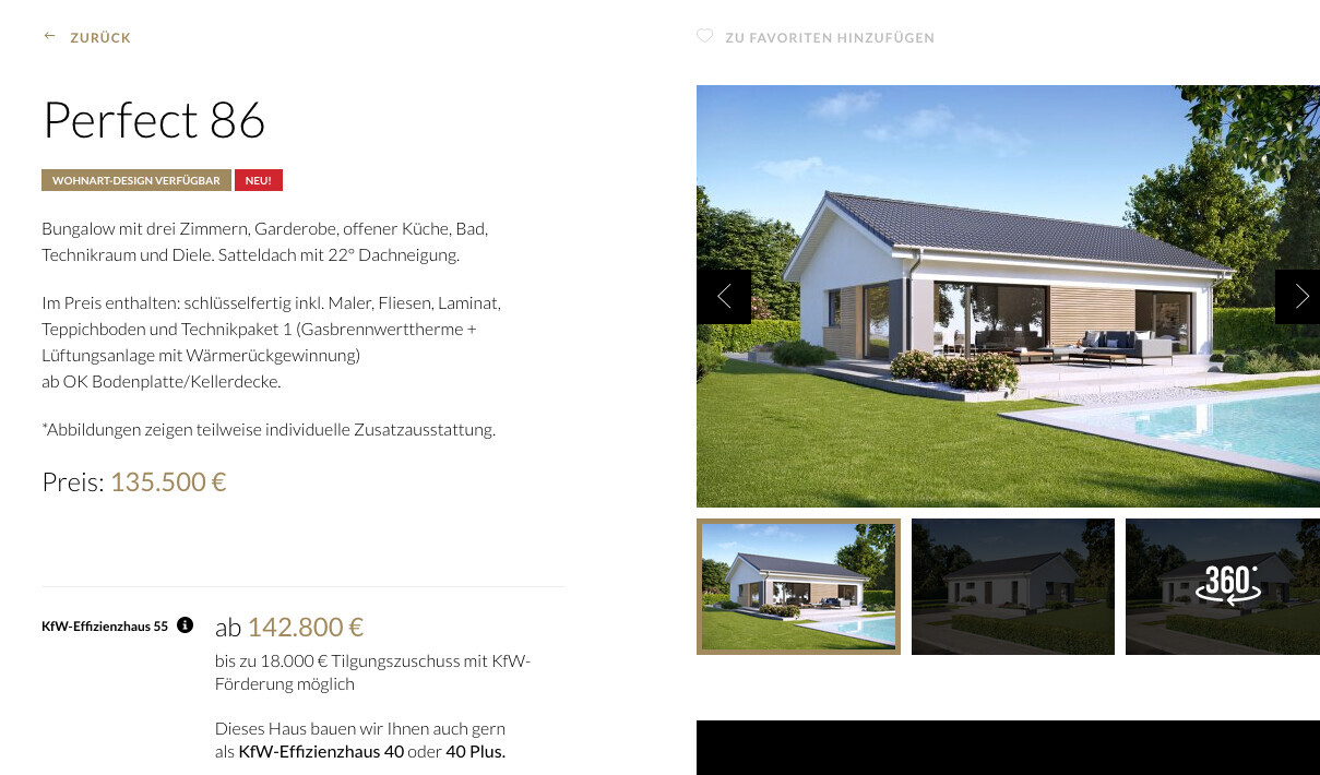 Modernes Bungalowhaus mit Glasfront, Terrasse und Pool im Garten.