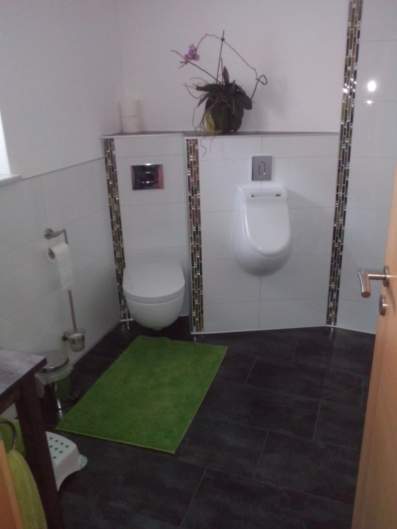 modernes-bad-mit-toilette-und-urinal-mosaikfliesen-gruener-teppich.jpg