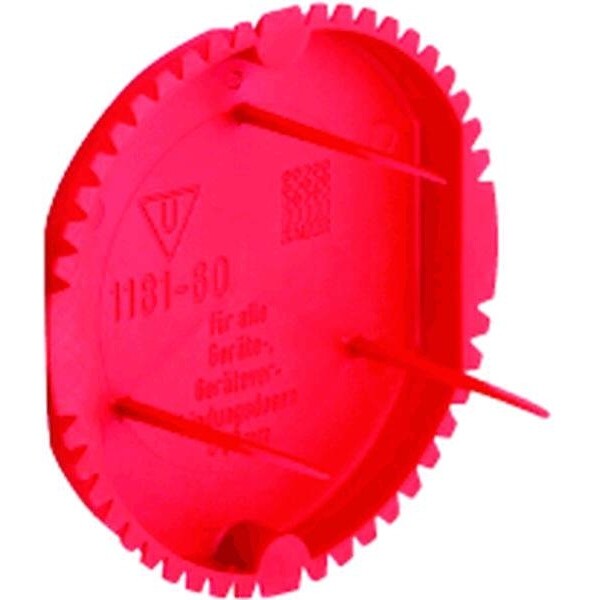 Pinkes Kreissägeblatt mit Zähnen, Nahaufnahme