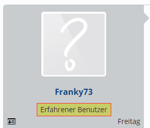 Symbolisches Profilbild-Icon mit Fragezeichen und Platzhaltertext