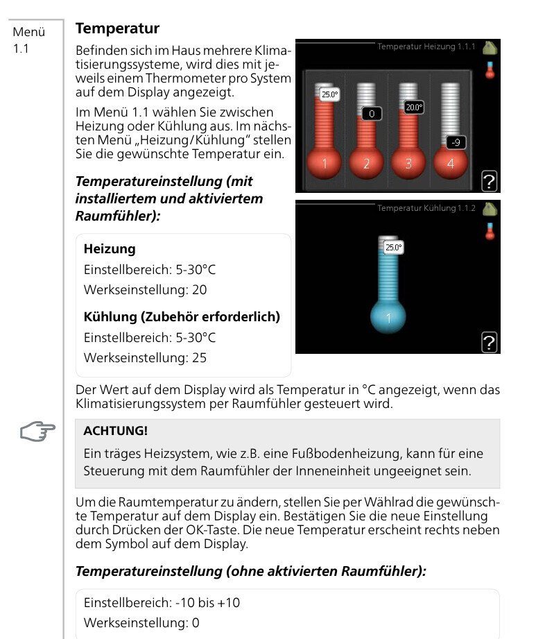 Bild zeigt Anleitung zur Temperaturregelung mit Heizung/Kühlung und vier Thermometern