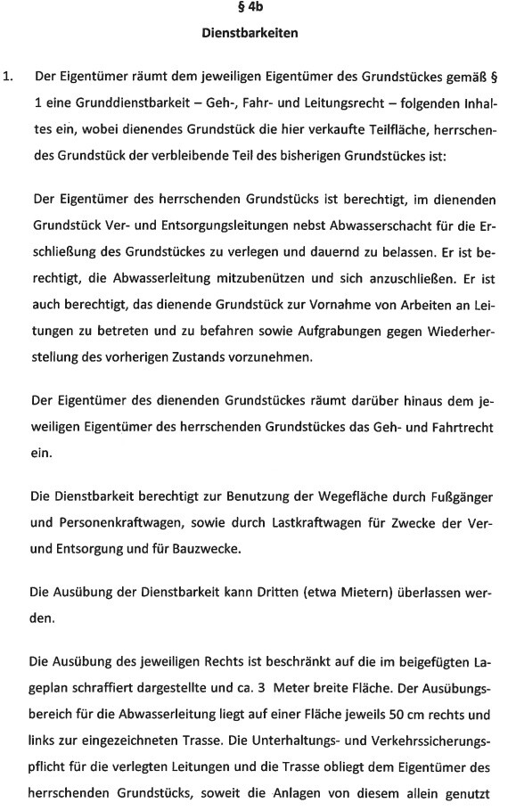 Seitenansicht eines Rechtsdokuments mit § 4b Dienstleistungen und Fließtext.