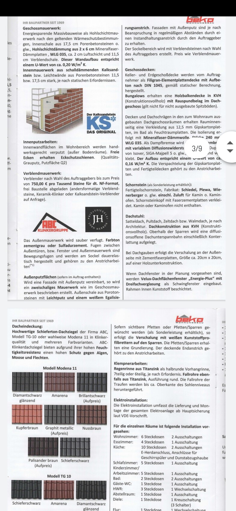 3D-Ziegelmauer mit KS-Logo und Bauunterlagen (Fachabbildung).