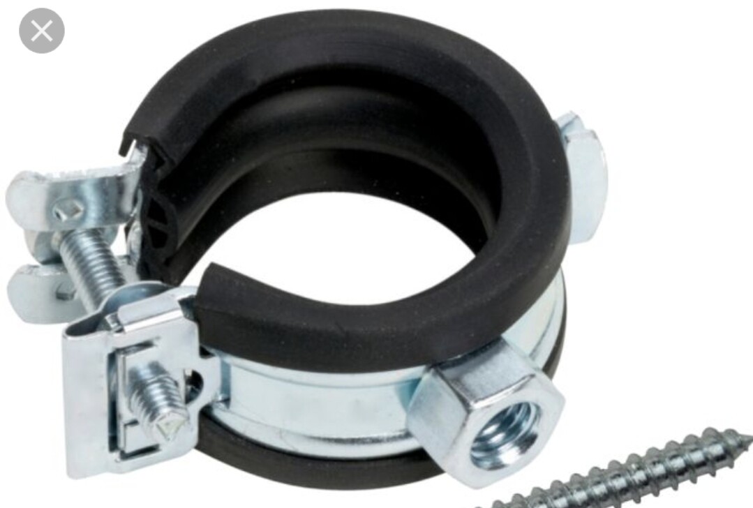 Schlauchschelle aus Metall mit Gummi-Dichtring und Schraubklemme