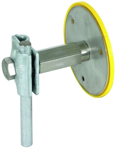 Saugnapf-Glasheber mit gelbem Rand und Metallarm zum Glasheben