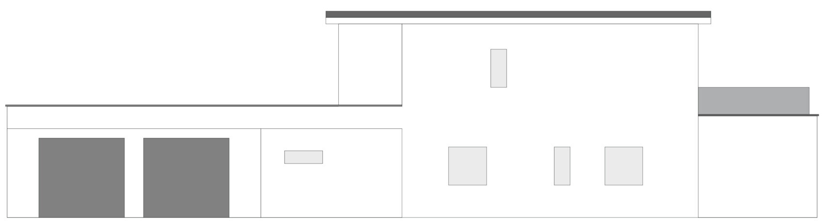 Schematischer Grundriss eines Hauses mit Raumaufteilung und Türen