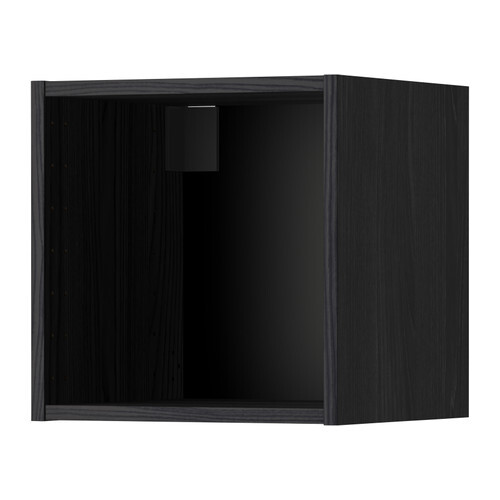Dunkler Wand- oder Hängeschrank mit offener Tür, leerem Innenraum