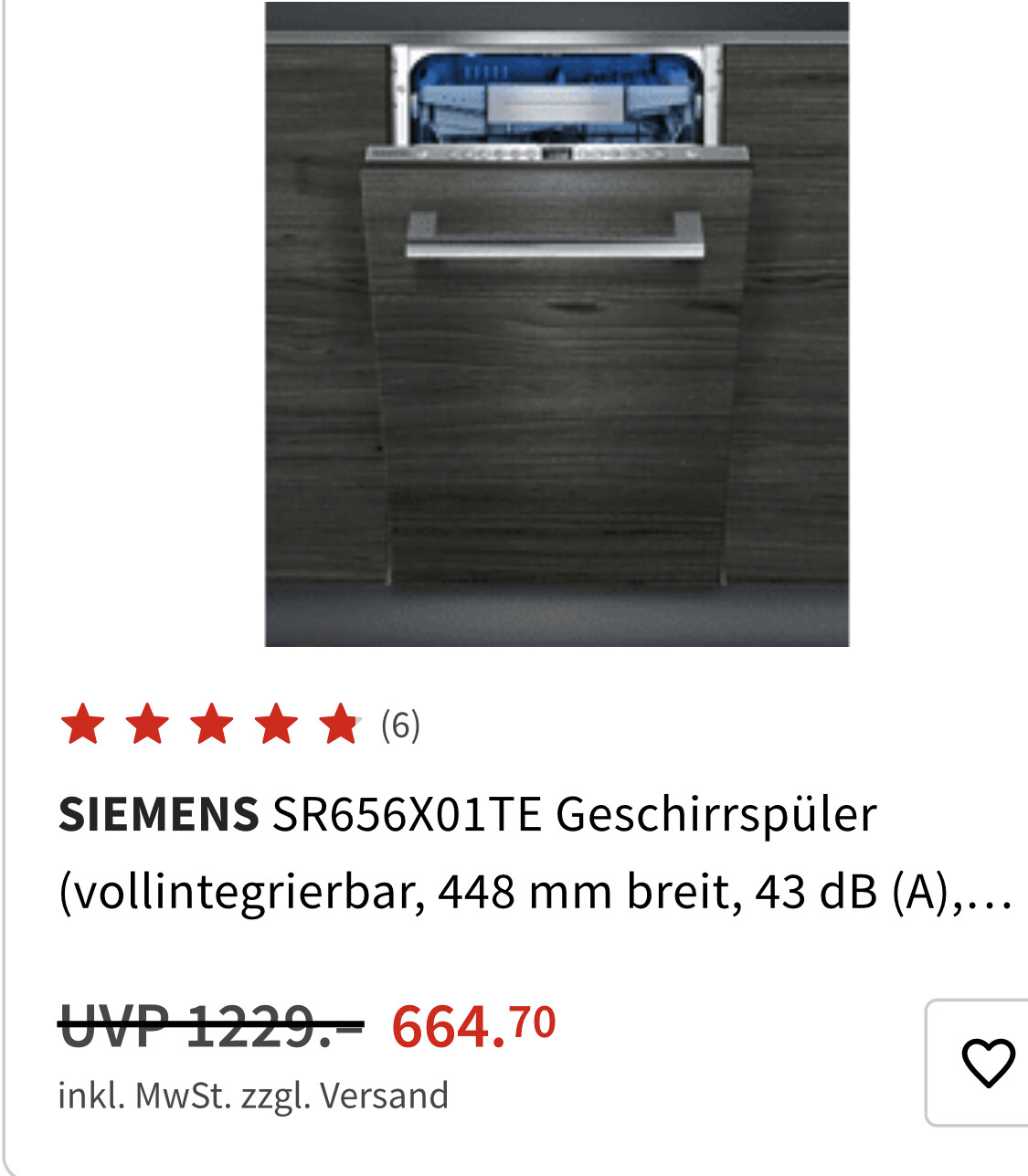 Siemens Geschirrspüler eingebaut in Unterschrank mit dunkler Front