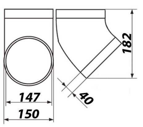 Technischer Badgrundriss mit Toilette und Maßangaben